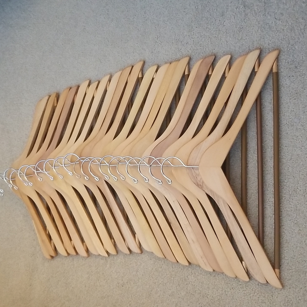 Wooden Hangers Set of 20 Suit Pants Slip Resistant